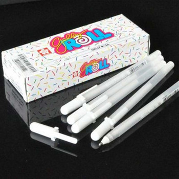 3PCS Gel στυλό λευκό χρώμα 0,5mm 0,8mm 1,0mm High Light Marke Pen Μαύρο χαρτόνι Τέχνης Πένα Ζωγραφικής Λευκό Στυλό Γραμμή Μαθητικά Προμήθειες