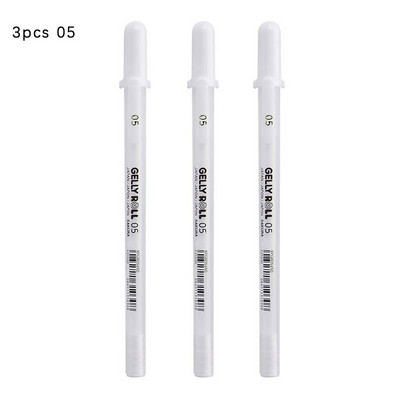 3PCS Гелова химикалка Бял цвят 0,5 mm 0,8 mm 1,0 mm High Light Marke Pen Черен картон Художествена писалка за рисуване White Line Pen Ученически пособия