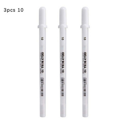 3PCS Гелова химикалка Бял цвят 0,5 mm 0,8 mm 1,0 mm High Light Marke Pen Черен картон Художествена писалка за рисуване White Line Pen Ученически пособия