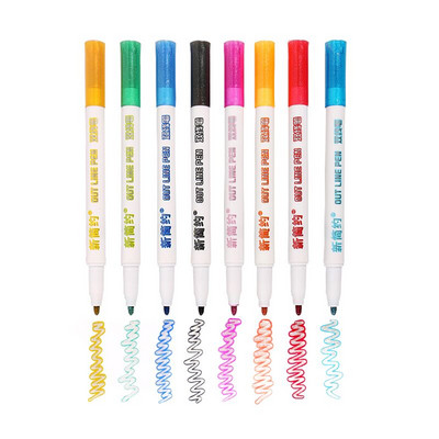 8 χρώματα Double Lines Contour Art Pens Μαρκαδόροι Pen Out Line Pen Highlighter Scrapbooking Bullet diary Graffiti Κάρτα αφίσας