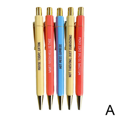 5 komada smiješnih kemijskih olovaka Šarene olovke s citatima za žalbe za studente Poklon uredski pribor Višenamjenska olovka s potpisom