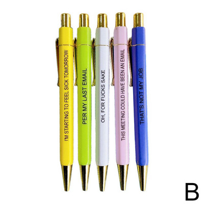 5 komada smiješnih kemijskih olovaka Šarene olovke s citatima za žalbe za studente Poklon uredski pribor Višenamjenska olovka s potpisom