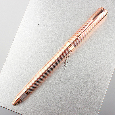 Комплект метална химикалка с пълнители за училищен офис Черен материал Въртящи се канцеларски принадлежности Химикалки