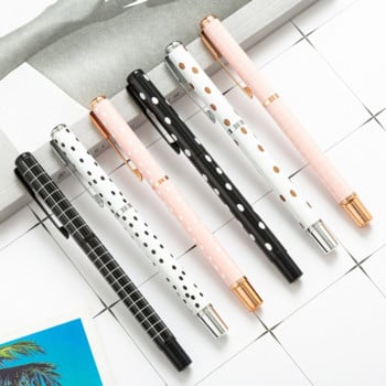 1 Pieces Stripe Dot Luxury Roller Ballpoint Pen Metal Rollerball Γραφική ύλη Σχολικά προμήθειες Γραφείου στυλό υψηλής ποιότητας