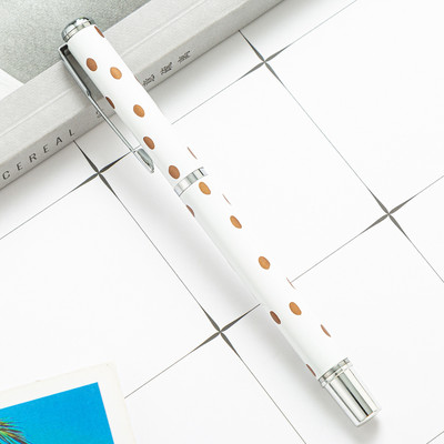 1 kusov luxusného rolovacieho guľôčkového pera s pruhmi a bodkami, kovového rollerballového pera, kancelárske potreby, školské potreby, vysoko kvalitné písacie potreby.