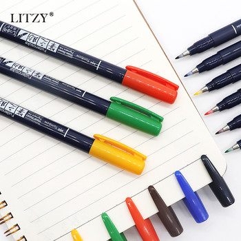 Japan Tombow Fudenosuke Brush Lettering Pen Caligraphy Writing Drawing Pens Art Marker for Journaling Card Making