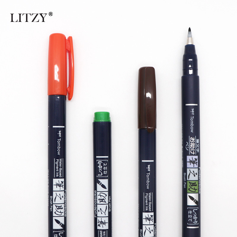 Japan Tombow Fudenosuke Kist Olovka za pisanje Kaligrafsko pisanje Olovke za crtanje Umjetnički marker za izradu karata za bilježenje