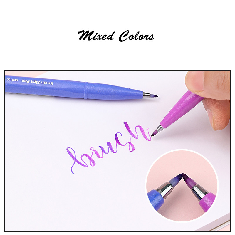 PENTEL TOUCH Brush Semn Pen SES15C Stilo de caligrafie cu vârf fin Jurnal de scriere Perie Scriere Desen Graffiti Papetarie japoneză