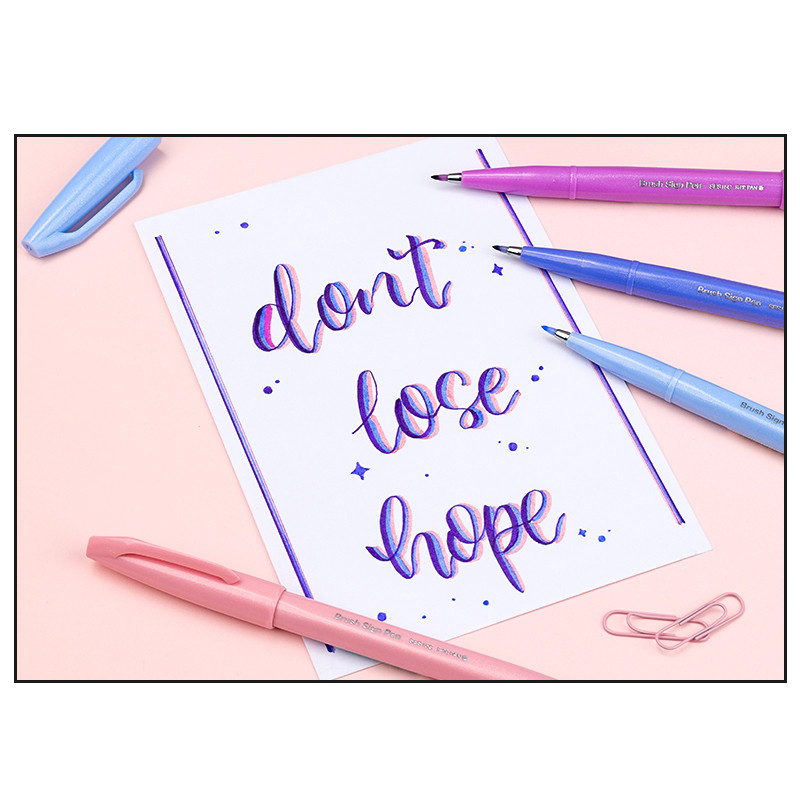 PENTEL TOUCH Brush Semn Pen SES15C Stilo de caligrafie cu vârf fin Jurnal de scriere Perie Scriere Desen Graffiti Papetarie japoneză