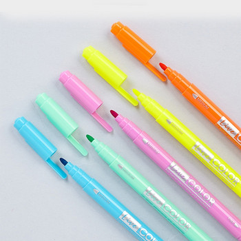 Monami Live Color 6бр. Комплект химикалки на водна основа Двойна маркерна линия за рисуване Paint Art Sweet Gift School A7313