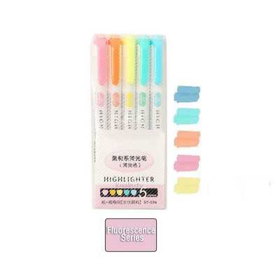 5/10 Krāsas Divgalvu marķieri Pildspalvas mākslas marķieri Kawaii japāņu mīksto krāsu fluorescējošās pildspalvas Skolas un biroja kancelejas preces
