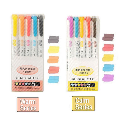 5/10 Krāsas Divgalvu marķieri Pildspalvas mākslas marķieri Kawaii japāņu mīksto krāsu fluorescējošās pildspalvas Skolas un biroja kancelejas preces