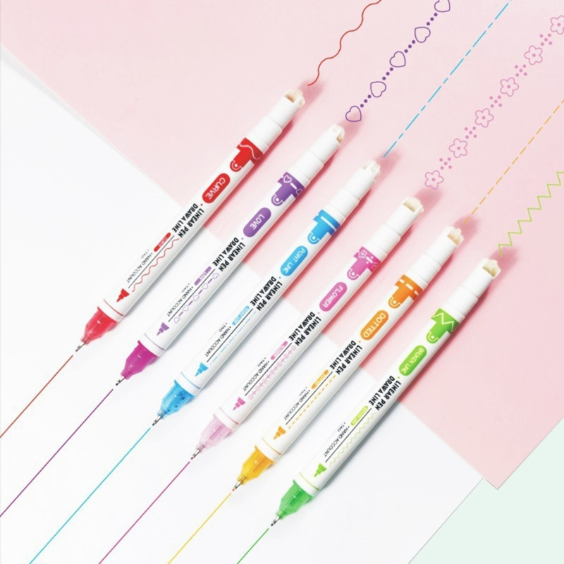 6/8 Šarene olovke u boji Roler olovka s vrhom Olovke u boji s dvostrukim vrhom za DIY Scrapbooking Kalendar Planer Abum