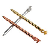 Химикалка със скиптър Стил на ананас Метален материал Химикалки за училищен офис Творчески подарък Канцеларски материали Сребърни химикалки от розово злато