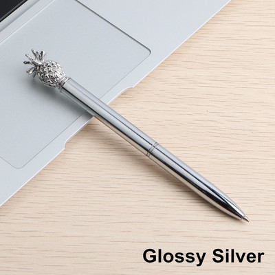 Химикалка със скиптър Стил на ананас Метален материал Химикалки за училищен офис Творчески подарък Канцеларски материали Сребърни химикалки от розово злато