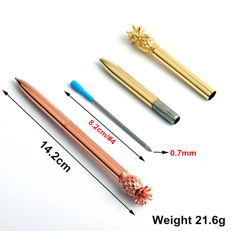 Химикалка със скиптър Стил на ананас Метален материал Химикалки за училищен офис Творчески подарък Канцеларски материали Сребърни химикалки от розово злато