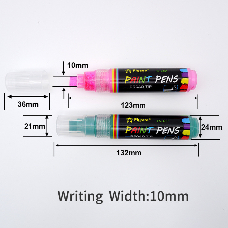 1 vnt. 10 mm metalinis dažų žymeklis, skirtas keramikiniam akmeniniam stiklui, porcelianiniam puodeliui, mediniam audiniui, „pasidaryk pats“ grafiti tapybos žymekliui meno reikmenų rinkinys