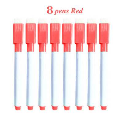 Marker magnetic pentru tablă albă, șters în 8 culori, cu capac magnetic și radieră, cu cretă lichidă, stilou șters, marcator de artă, articole de papetărie
