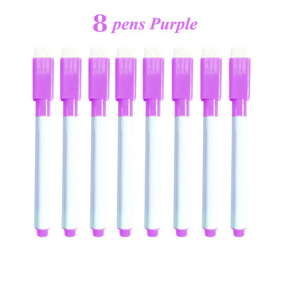 Marker magnetic pentru tablă albă, șters în 8 culori, cu capac magnetic și radieră, cu cretă lichidă, stilou șters, marcator de artă, articole de papetărie