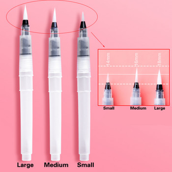 Комплект химикалки от 3 бр. Найлонов мек писец за съхранение на водна писалка Използвайте за рисуване с акварелни акварелни четки Писалка Студентски канцеларски материали Консумативи за изкуство