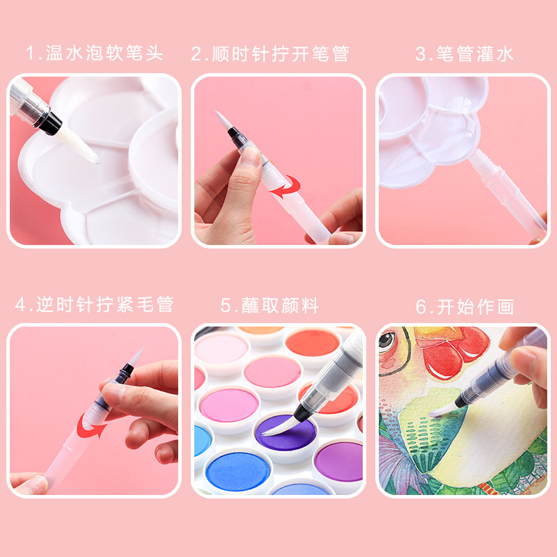 3kom set kistova za pohranjivanje vodene olovke od najlona s mekim vrhom Koristite za crtanje akvarela Aqua kist olovka za studente Pribor za umjetnost