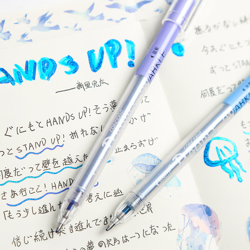 8 бр. Химикалки с двоен блясък Съвпадащ блясък с метален цвят хайлайтър Рисуване Художествени химикалки Канцеларски материали Ученически пособия A6792