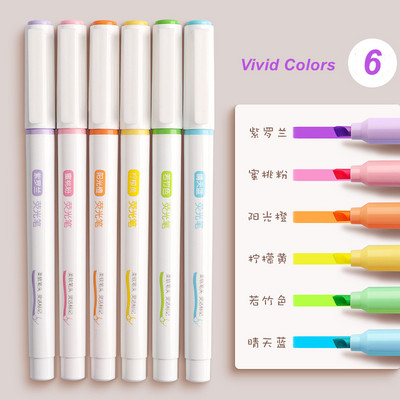 DELI Set markera za označavanje s mekim vrhom, fluorescentna olovka u pastelnim bojama, 3 raspona boja, 6 kom./pak.