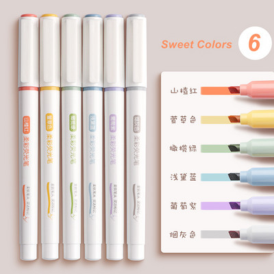 DELI Set markera za označavanje s mekim vrhom, fluorescentna olovka u pastelnim bojama, 3 raspona boja, 6 kom./pak.