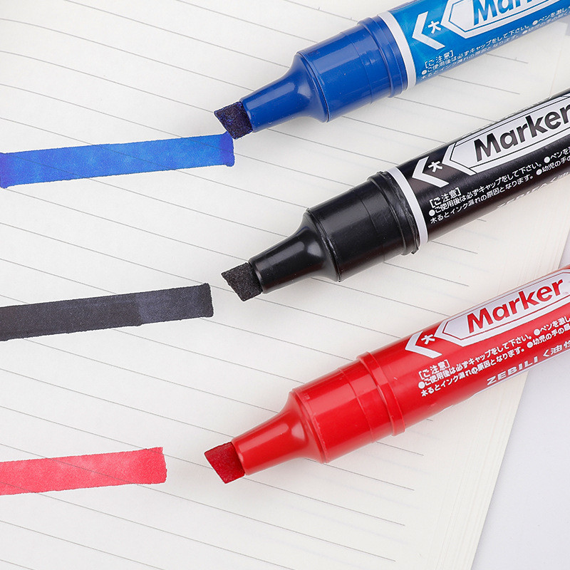 3 kom/5 kom Vodootporne permanentne flomastere Crne Plave Crvene Dva vrha Uljna tinta Olovka za potpis bez blijeđenja za papir Metal Staklo Označavanje