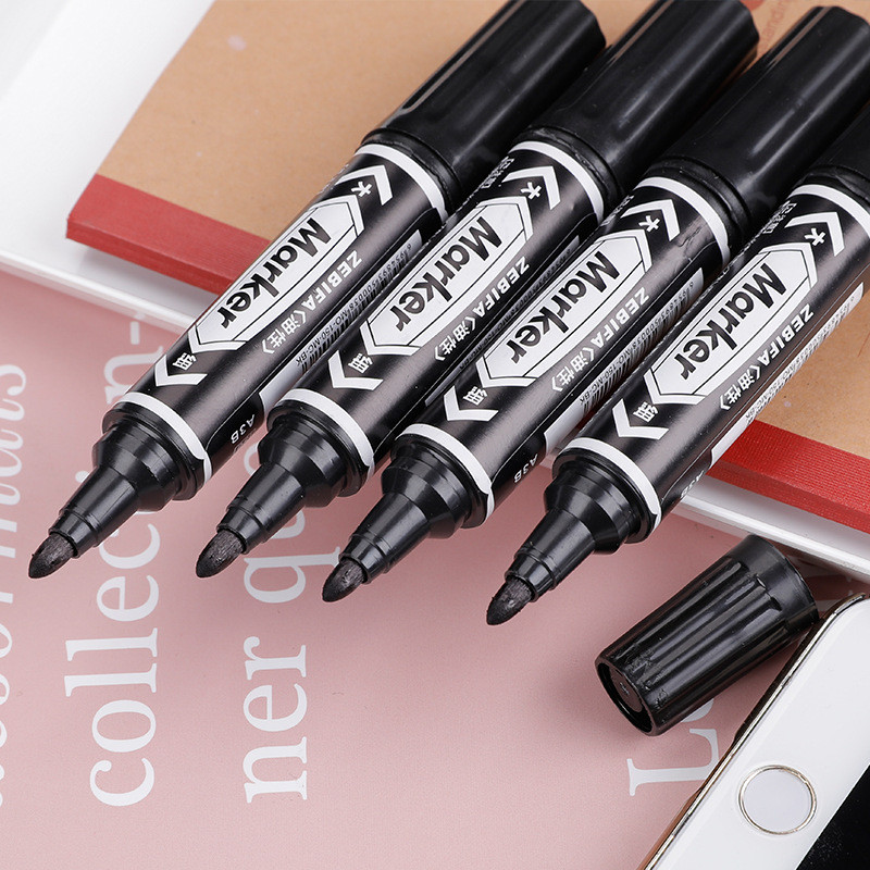 3 kom/5 kom Vodootporne permanentne flomastere Crne Plave Crvene Dva vrha Uljna tinta Olovka za potpis bez blijeđenja za papir Metal Staklo Označavanje