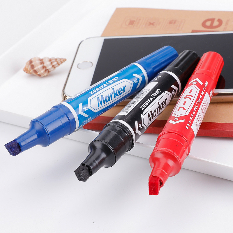 3 kom/5 kom Vodootporne permanentne flomastere Crne Plave Crvene Dva vrha Uljna tinta Olovka za potpis bez blijeđenja za papir Metal Staklo Označavanje