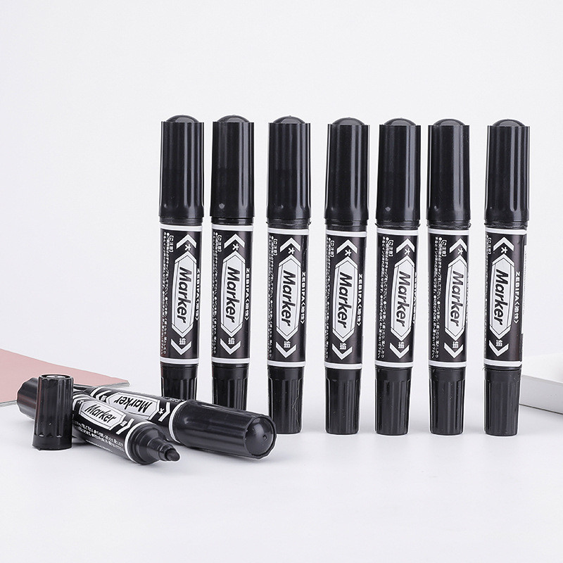 3 kom/5 kom Vodootporne permanentne flomastere Crne Plave Crvene Dva vrha Uljna tinta Olovka za potpis bez blijeđenja za papir Metal Staklo Označavanje