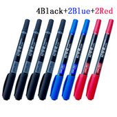 8 komada vodootporne trajne olovke s dvostrukim vrhom 0,5/1,0 mm s vrhom crne/plave/crvene umjetničke slike za grafite Školski uredski pribor