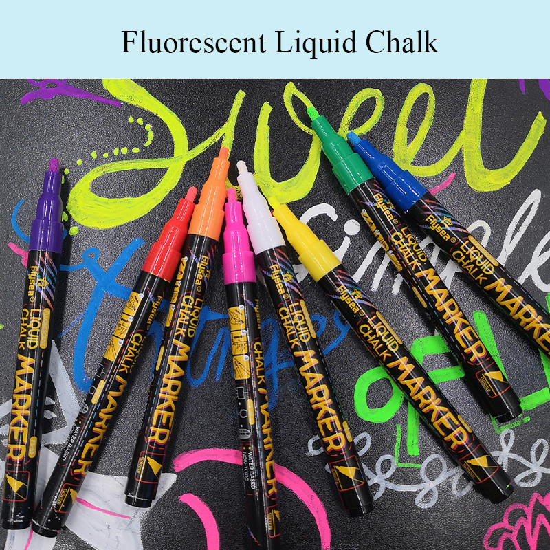 1,0 mm-es folyékony kréta jelölő tollak Több színű, törölhető kiemelő öltöny tábla táblához LED írótábla üvegablak festéshez