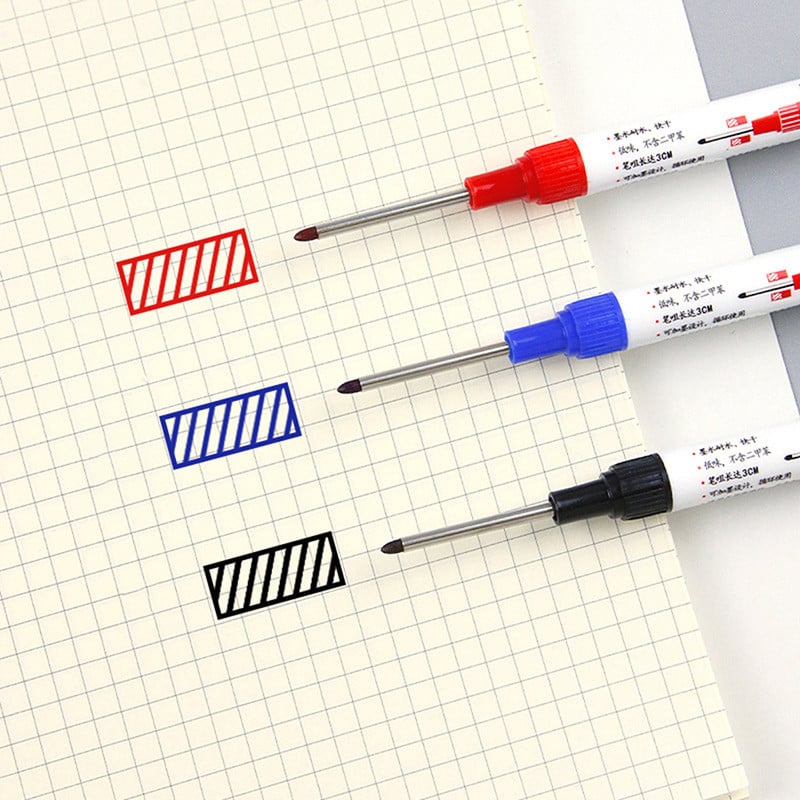 Marcatori cu cap lung de mare capacitate Pix Decorare pentru prelucrarea lemnului pentru baie Pixuri cu găuri adânci multifuncționale Pix Cerneală neagră