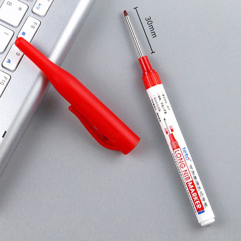 Marcatori cu cap lung de mare capacitate Pix Decorare pentru prelucrarea lemnului pentru baie Pixuri cu găuri adânci multifuncționale Pix Cerneală neagră