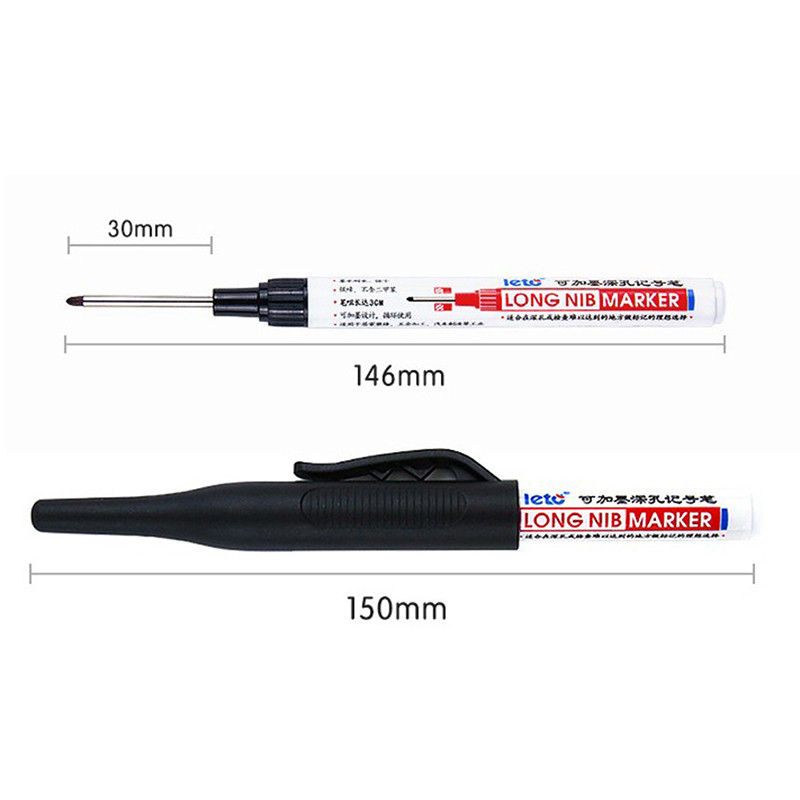 Marcatori cu cap lung de mare capacitate Pix Decorare pentru prelucrarea lemnului pentru baie Pixuri cu găuri adânci multifuncționale Pix Cerneală neagră