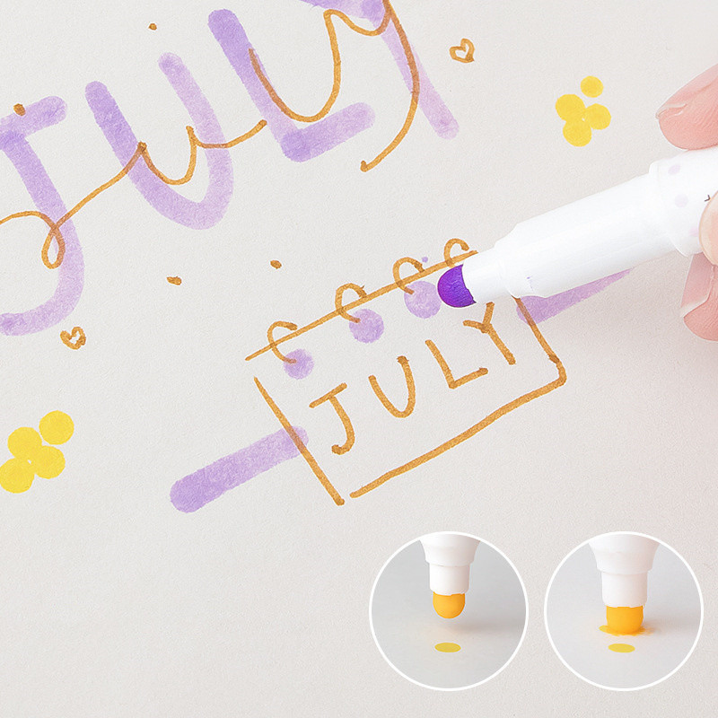 6kom No Bleed Highlighter, biblijski markeri, razne boje, set olovki za označavanje s točkicama u boji, dvostrane uredske markere