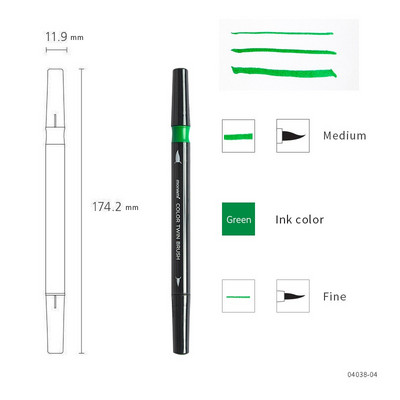 1kom Monami Twin Brush Pen Watercolor Art Home DIY marker za crtanje Slika Doodle Kaligrafski okvir Školski poklon F554