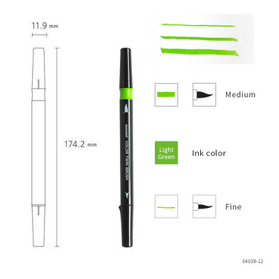 1kom Monami Twin Brush Pen Watercolor Art Home DIY marker za crtanje Slika Doodle Kaligrafski okvir Školski poklon F554