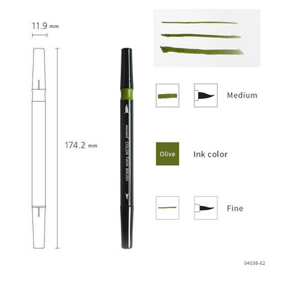 1kom Monami Twin Brush Pen Watercolor Art Home DIY marker za crtanje Slika Doodle Kaligrafski okvir Školski poklon F554
