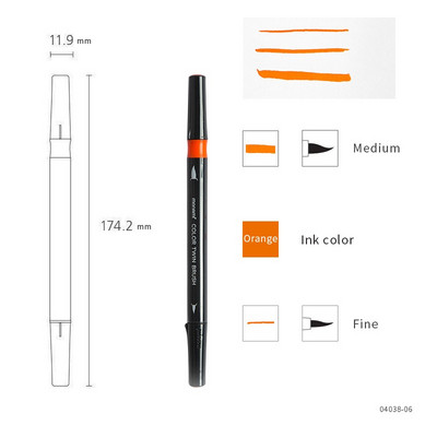 1kom Monami Twin Brush Pen Watercolor Art Home DIY marker za crtanje Slika Doodle Kaligrafski okvir Školski poklon F554