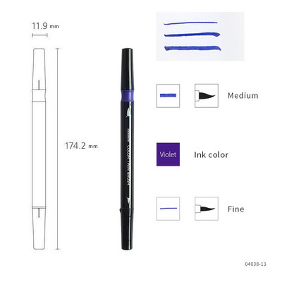 1kom Monami Twin Brush Pen Watercolor Art Home DIY marker za crtanje Slika Doodle Kaligrafski okvir Školski poklon F554