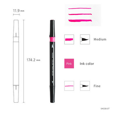1kom Monami Twin Brush Pen Watercolor Art Home DIY marker za crtanje Slika Doodle Kaligrafski okvir Školski poklon F554