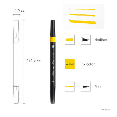 1kom Monami Twin Brush Pen Watercolor Art Home DIY marker za crtanje Slika Doodle Kaligrafski okvir Školski poklon F554