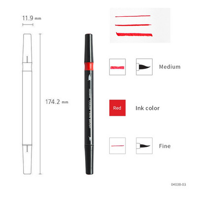 1kom Monami Twin Brush Pen Watercolor Art Home DIY marker za crtanje Slika Doodle Kaligrafski okvir Školski poklon F554