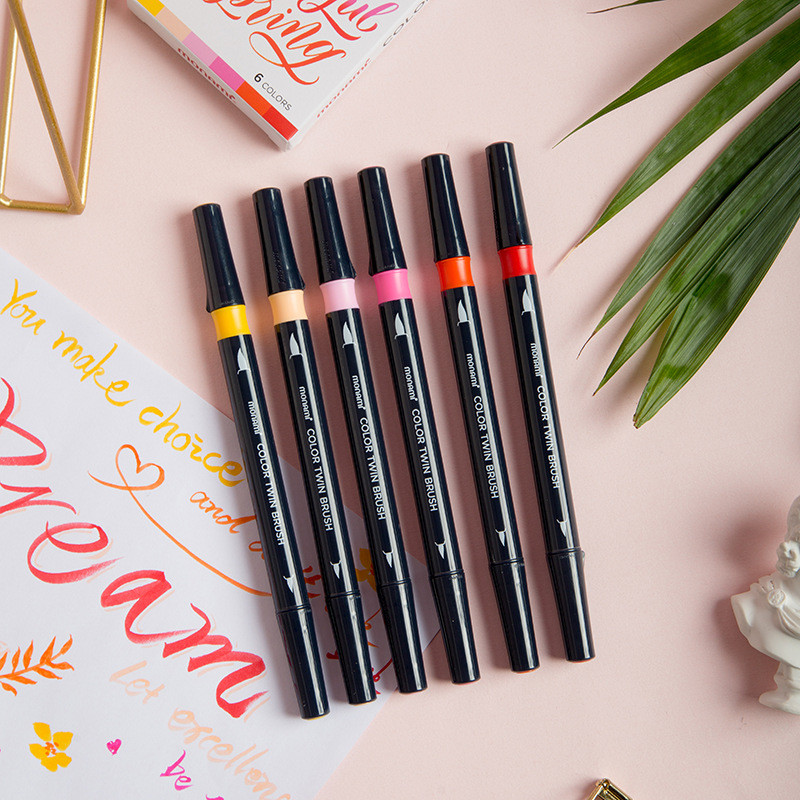 1kom Monami Twin Brush Pen Watercolor Art Home DIY marker za crtanje Slika Doodle Kaligrafski okvir Školski poklon F554