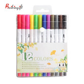 Baikingift 12 boja umjetnički marker FineLiner crtanje slika akvarel umjetnički marker olovke s dvostrukim vrhom kist olovka školski pribor
