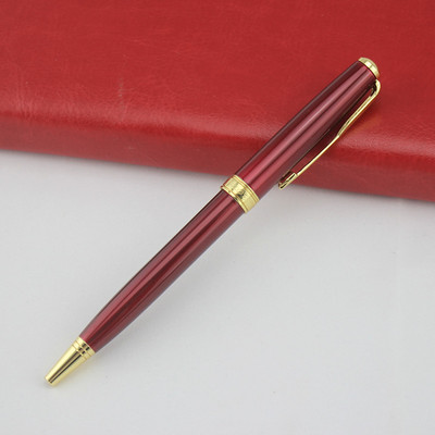 Luksuzna metalna roler olovka sa srebrno-zlatnom kopčom, plavom tintom, glatkim znakom za pisanje, kemijske olovke, poklon kutija