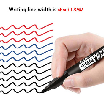 6 τεμάχια/Σετ Μόνιμη γραφική πένα Fine Point Αδιάβροχο μελάνι Thin Nib Crude Nib Μαύρο Μπλε Κόκκινο Μελάνι 1,5 χιλιοστών λεπτόχρωμο μαρκαδόρο